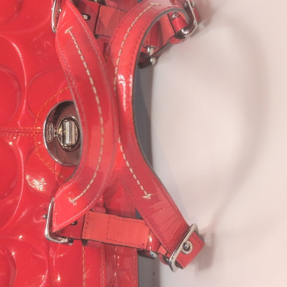 Coach-Coral Patent Leather-Handbag Not Red - Picture 9 of 11